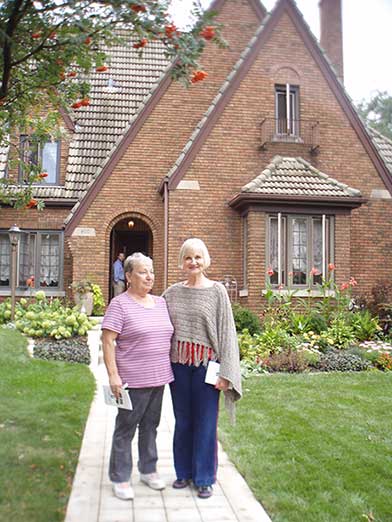 Two People on Tiled Path